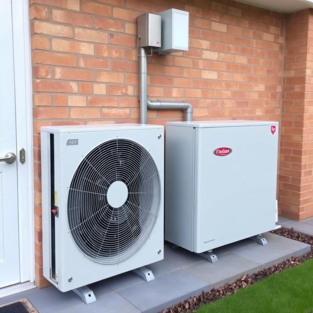 Air source heat pump installed at a South Wales home