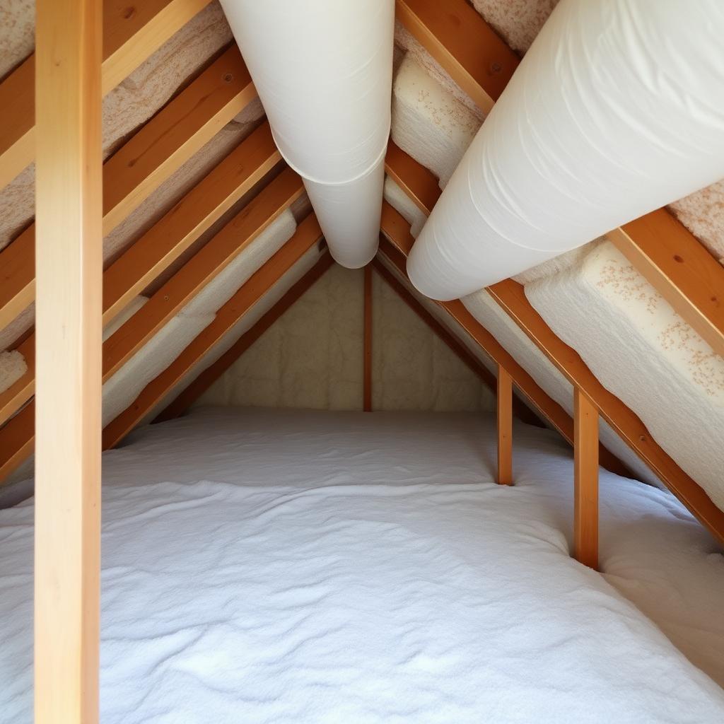 Knauf loft insulation installed between joists in a South Wales home
