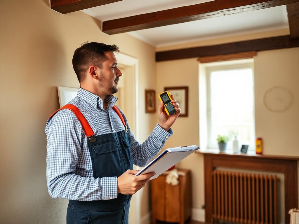 Independent property surveyor Cardiff inspecting a property
